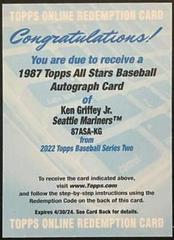 Ken Griffey Jr. #87BA-KG Baseball Cards 2022 Topps 1987 Autographs Prices