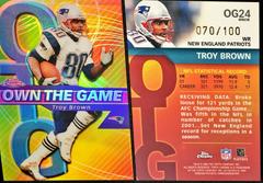 Troy Brown [Refractor] #OG24 Football Cards 2002 Topps Chrome Own the Game Prices