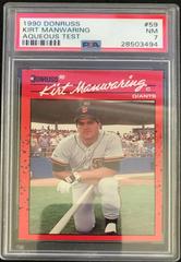 Kirt Manwaring #59 Baseball Cards 1990 Donruss Aqueous Test Prices