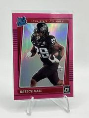 Breece Hall [Pink] Football Cards 2022 Panini Chronicles Draft Picks Donruss Optic Rated Rookie Prices