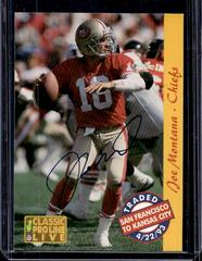 Joe Montana Football Cards 1993 Pro Line Live Autographs Prices