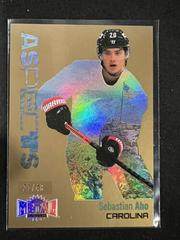 Sebastian Aho [Gold] #A-7 Hockey Cards 2022 Skybox Metal Universe Aspects Prices