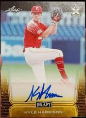 Kyle Harrison [Hobby Gold] Baseball Cards 2020 Leaf Draft Autographs Prices