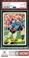 Billy Sims #26 Football Cards 1983 Topps Stickers Insert Prices