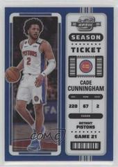 Cade Cunningham [Blue] #10 Basketball Cards 2022 Panini Contenders Optic Prices