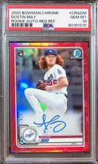 Dustin May [Red Refractor] #CRA-DM Baseball Cards 2020 Bowman Chrome Rookie Autographs Prices