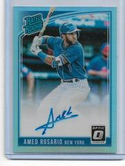 Amed Rosario [Carolina Blue] Baseball Cards 2018 Panini Donruss Optic Rated Rookie Signatures Prices