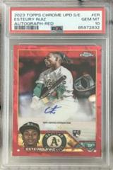 Esteury Ruiz [Red] #USA-ER Baseball Cards 2023 Topps Chrome Update Sapphire Autographs Prices