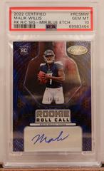 Malik Willis [Blue Etch] #RCS-MW Football Cards 2022 Panini Certified Rookie Roll Call Signatures Prices