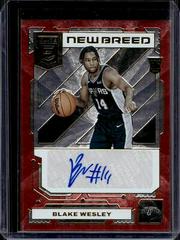 Blake Wesley [Red] #NB-MWS Basketball Cards 2022 Panini Donruss Elite New Breed Autographs Prices