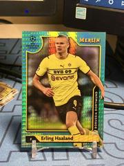 Erling Haaland [Aqua Prism] Soccer Cards 2021 Topps Merlin Chrome UEFA Prices