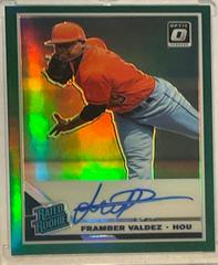 Framber Valdez [Green] Baseball Cards 2019 Panini Donruss Optic Rated Rookie Signatures Prices