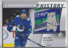 Quinn Hughes Hockey Cards 2021 SP Game Used Embroidered in History Prices