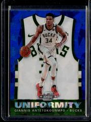 Giannis Antetokounmpo [Blue Cracked Ice] Basketball Cards 2019 Panini Contenders Optic Uniformity Prices