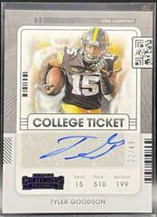 Tyler Goodson #CCT-TGO Football Cards 2022 Panini Chronicles Draft Picks Contenders College Ticket Autograph Prices