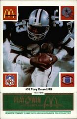 Tony Dorsett [Green] #33 Football Cards 1986 McDonald's Cowboys Prices