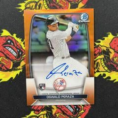 Oswald Peraza [Orange] #CRA-OP Baseball Cards 2023 Bowman Chrome Rookie Autographs Prices