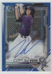 Zac Veen [Blue Refractor] #BMA-ZV Baseball Cards 2021 Bowman Chrome Mega Box Mojo Autographs Prices