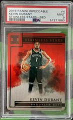 Kevin Durant [Red] #4 Basketball Cards 2019 Panini Impeccable Stainless Stars Prices