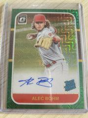 Alec Bohm [Green Mojo] #RRS-AB Baseball Cards 2021 Panini Donruss Optic Rated Rookie Signatures Prices
