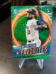 Cristian Javier [Green Refractor Mega Box Mojo] Baseball Cards 2021 Bowman Chrome Rookie of the Year Favorites Prices
