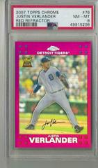 Justin Verlander [Red Refractor] #76 Baseball Cards 2007 Topps Chrome Prices