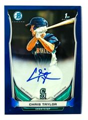 Chris Taylor [Chrome Blue Refractor] #CT Baseball Cards 2014 Bowman Prospect Autograph Prices