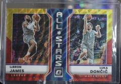 LeBron James, Luka Doncic [Red Gold Wave] Basketball Cards 2022 Panini Donruss Optic All Stars Prices