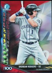 Brendan Rodgers [Red Refractor] Baseball Cards 2017 Bowman Scouts' Top 100 Prices