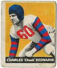 Chuck Bednarik [Yellow Background] #54 Football Cards 1948 Leaf Prices