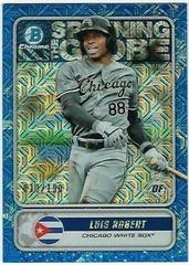 Luis Robert [Blue Refractor Mega Box Mojo] Baseball Cards 2020 Bowman Chrome Spanning the Globe Prices