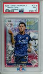 Lucho Acosta [Red] #DD-10 Soccer Cards 2023 Topps Chrome MLS Derby Diamonds Prices