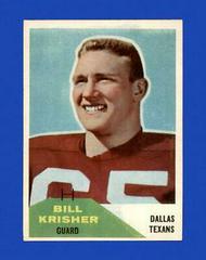 Bill Krisher Football Cards 1960 Fleer Prices