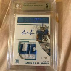 Amon Ra St. Brown [Cap Patch Autograph] #154 Football Cards 2021 Panini Encased Prices