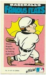 Honus Wagner #21 Baseball Cards 1972 Fleer Famous Feats Prices