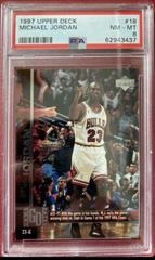 Michael Jordan 1997 Upper Deck Basketball Card #18 with Game Worn Jersey  Slabbed
