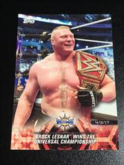 Brock Lesnar Wins the Universal Championship #27 Wrestling Cards 2018 Topps WWE Road To Wrestlemania Prices