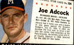 Joe Adcock [Hand Cut] Baseball Cards 1961 Post Cereal Prices