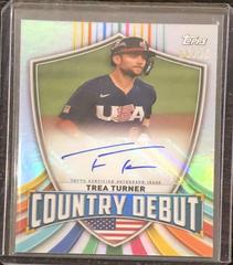 Trea Turner [Orange Cracked Ice] Baseball Cards 2023 Topps World Classic Country Debut Autographs Prices