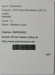 Stephen Curry Basketball Cards 2020 Panini Revolution Autographs Prices