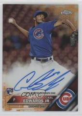 Carl Edwards Jr. [Orange Refractor] Baseball Cards 2016 Topps Chrome Rookie Autographs Prices