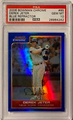 Derek Jeter [Blue Refractor] #65 Baseball Cards 2006 Bowman Chrome Prices