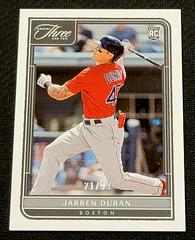 Jarren Duran Baseball Cards 2022 Panini Three and Two Prices