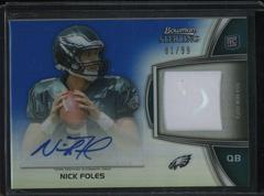 Nick Foles [Autograph Blue Refractor] Football Cards 2012 Bowman Sterling Prices