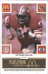 Dwight Clark [Black] #87 Football Cards 1986 McDonald's 49ers Prices