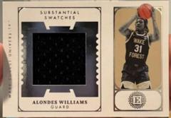 Alondes Williams #ES-ALO Basketball Cards 2022 Panini Chronicles Draft Picks Encased Substantial Rookie Swatches Prices