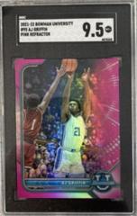 AJ Griffin [Chrome Pink Refractor] #95 Basketball Cards 2021 Bowman University Prices