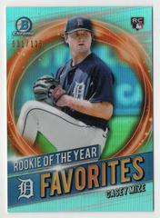 Casey Mize [Aqua Refractor] #RRY-CM Baseball Cards 2021 Bowman Chrome Rookie of the Year Favorites Prices