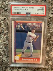 Consecutive K's #191 Baseball Cards 1992 Pacific Nolan Ryan Prices