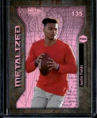 Justin Fields [Metalized] #135 Football Cards 2021 Skybox Metal Universe Champions Prices